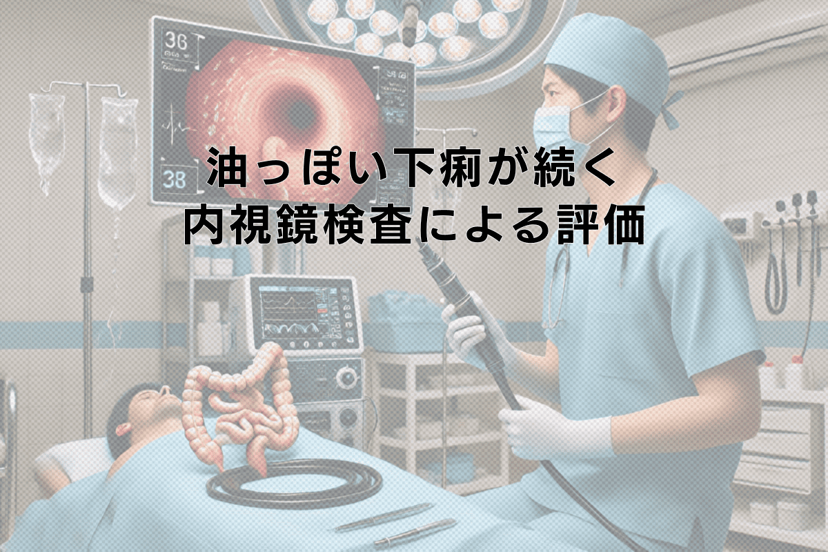 油っぽい下痢が続くときの消化管内視鏡検査による評価